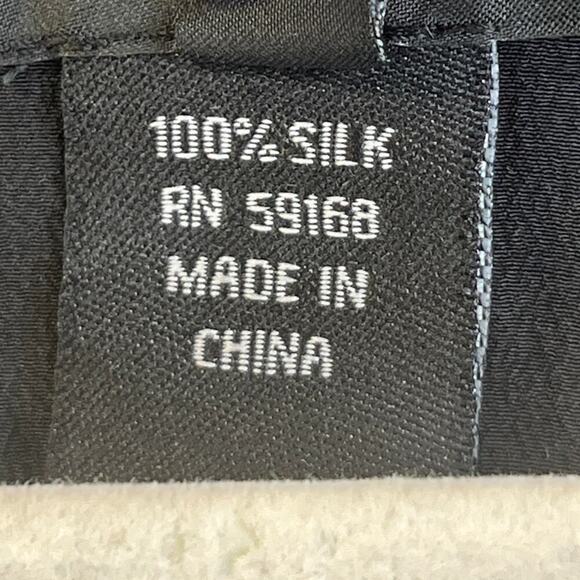 Karen Kane Womens L Black Silk White Embroidery Feminine/Whimsy Goth Blouse - Picture 5 of 7